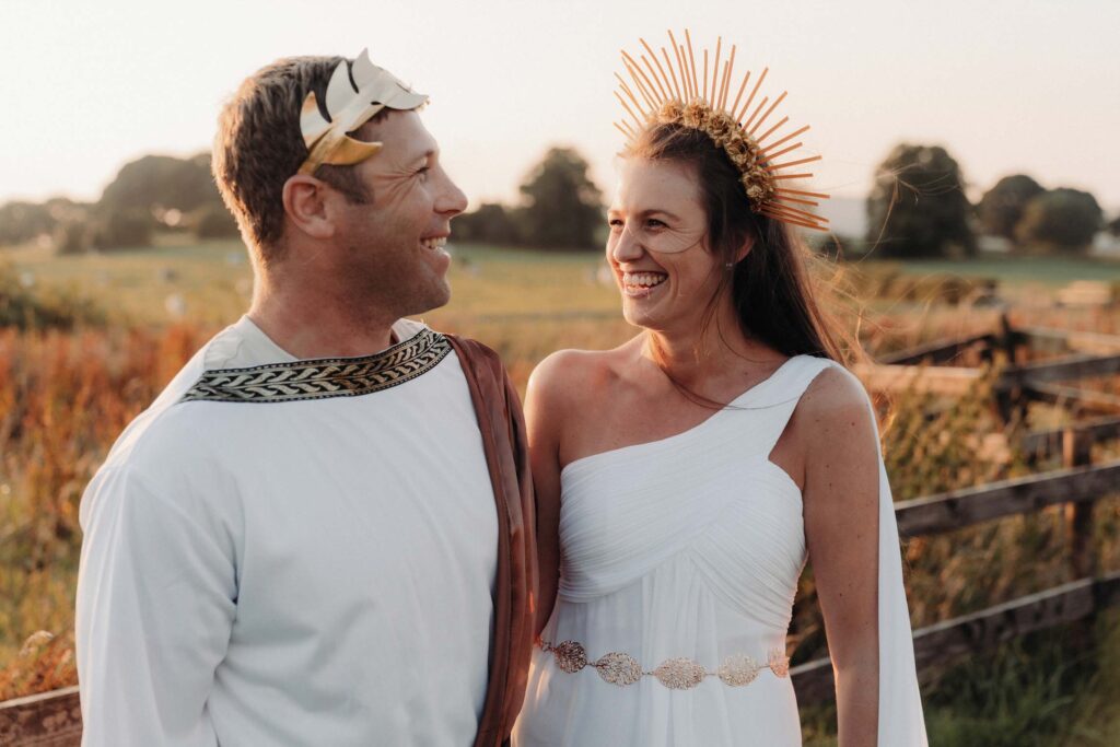 Couple at their small wedding reception at Toft Estate, Staffordshire