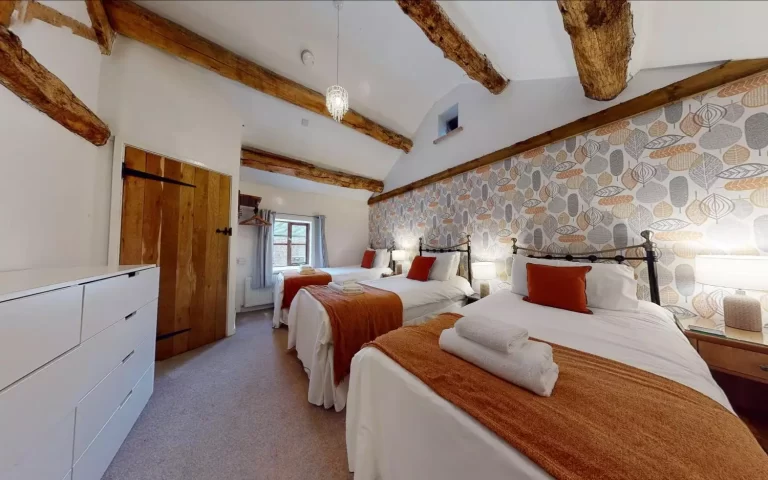 Chels Barn bedroom at Toft Estate, Peak District