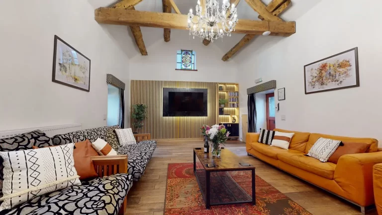 Chels Barn living room at Toft Estate, Peak District