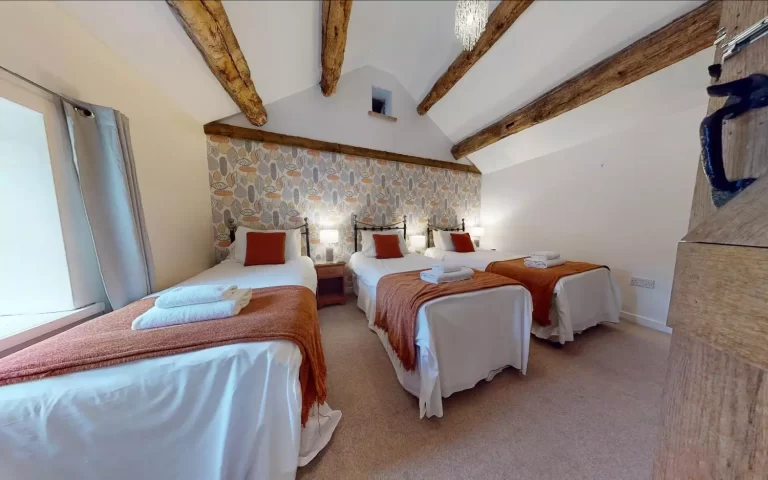 Chels barn bedroom at Toft Estate, Peak District