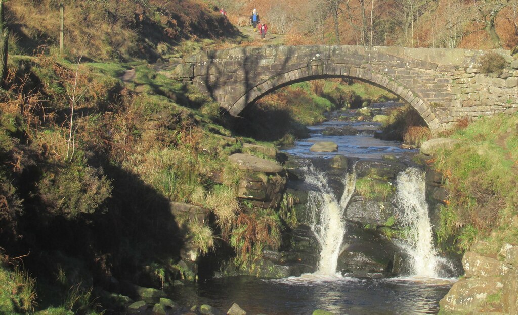 Packhorse bridge at Three Shires Head